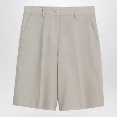 GOLDEN GOOSE GOLDEN GOOSE  BEIGE MÉLANGE WOOL-BLEND BERMUDA