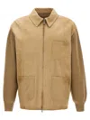 Golden Goose 'neil' Collar Jacket With Ribbed Accents In Beige