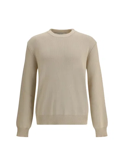 Golden Goose Beige Ribbed-knit Sweater In Neutral