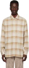 Golden Goose Beige Wool Blend Shirt In 82125 White Pepper/w