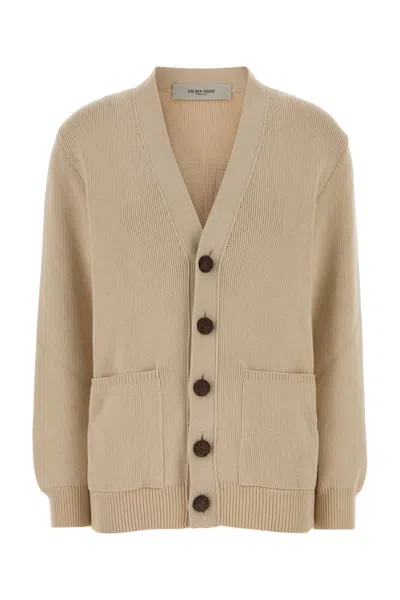GOLDEN GOOSE BEIGE STRETCH COTTON BLEND DANIELLE CARDIGAN