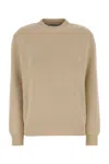 Golden Goose Deluxe Brand Beige Stretch Cotton Blend Dany Sweater In Brown
