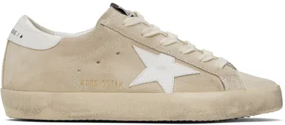 Golden Goose Beige Super-star Sneakers In 15544 Pearl/white