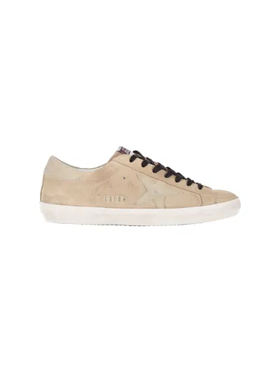 Golden Goose Beige Super-star Calf Suede Low-top Sneakers In Multi