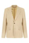 Golden Goose Blazer Wool Blend Notched Lapel In Neutral