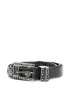 Golden Goose Decorative Floral Belt Metal Accents In Black