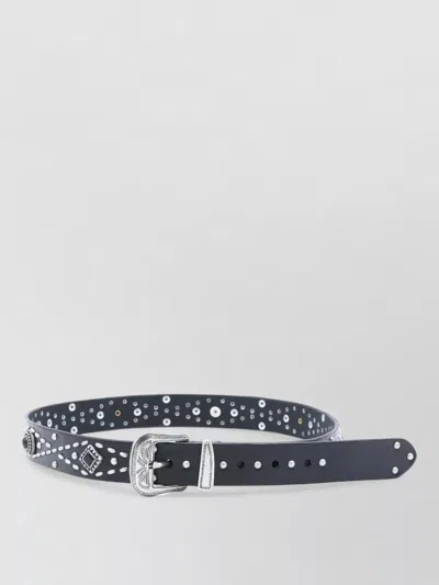 Golden Goose Belt Featuring Metal Studs Adjustable Length In Black