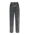 Golden Goose Straight Jeans With Floral Motif In Gray