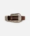 Golden Goose Brown Vita Embellished Buckle Belt In Brown