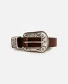 Golden Goose Brown Vita Embellished Buckle Belt In Brown