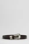 Golden Goose Belt New Tex Belts In Dark Brown Leather In Black