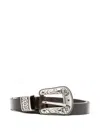 Golden Goose Belt New Tex Shiny Wavy Leather Body Accessories In Brown