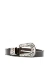 Golden Goose Belt New Tex Shiny Wavy Leather Body Accessories In Brown
