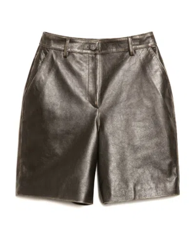 Golden Goose Belt Ring Button Shorts In Black