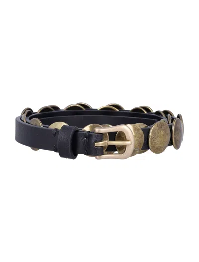 Golden Goose Belt Round Studs In Blue