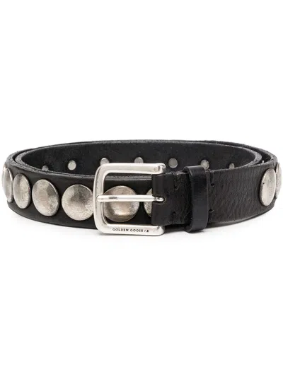 Golden Goose Belt Trinidad Washed Leather Studs In Multi