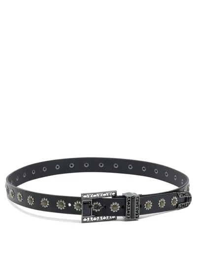 Golden Goose Belt With Embroidery Belts Black In Brown