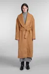 Golden Goose Brown Belted Over Coat In Tabacco
