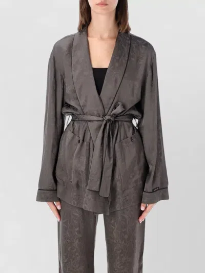 Golden Goose Belted Shawl Collar Pajama Jacket Relaxed In Animal Print