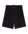Golden Goose Belted Virgin Wool-blend Shorts In Black