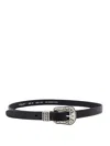 Golden Goose Deluxe Brand Black Vintage Effect Washed Leather Belt In Black