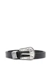 Golden Goose Hip Lace Leather Belt In Black