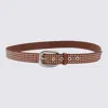 Golden Goose Leather Studded Adjustable Length Belts