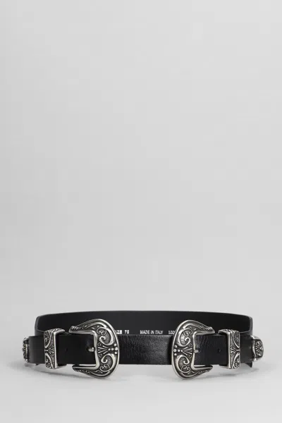 GOLDEN GOOSE BELTS IN BLACK LEATHER