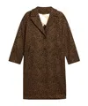 Golden Goose Golden Collection Single-breasted Cocoon Coat In Wool With Jacquard Animal Pattern In Brown