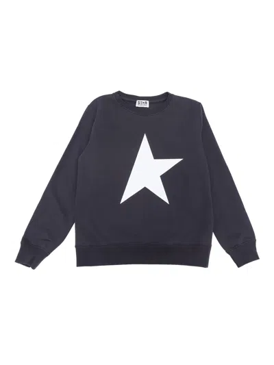 Golden Goose Kids' Big Star Sweatshirt In Blue