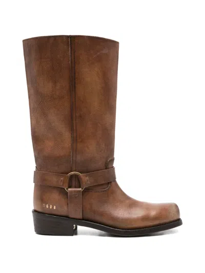 Golden Goose Biker Boots In Brown