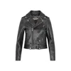 Golden Goose Black Leather Jacket With A Glossy Effect In Black