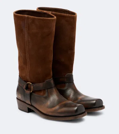 Golden Goose Biker Leather Mid-calf Boots In Brown