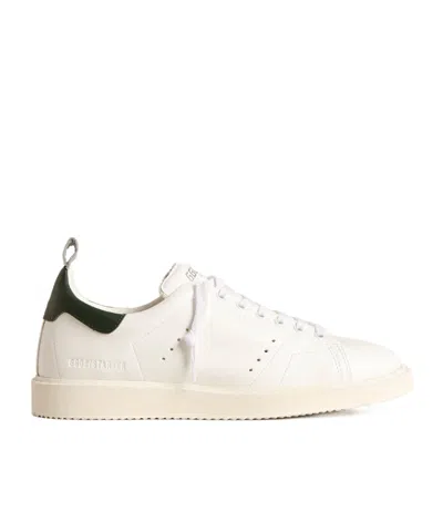 Golden Goose Bio-based Starter With Green Leather Heel Tab In White