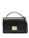 Golden Goose 'venezia' Black  Hand Bag With Lettering Logo And Clasp Closure In Black