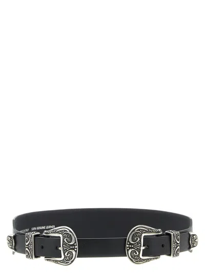 Golden Goose 'double Buckle' Belt In Black