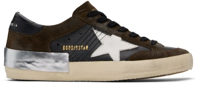 Golden Goose Black & Brown Super-star Penstar Sneakers In 80763 Black/brown/wh