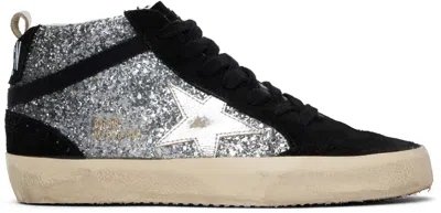 Golden Goose Black & Silver Mid Star Sneakers In 90179 Black/silver