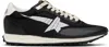 Golden Goose Running Marathon Leather-trimmed Shell Sneakers In 90167 Black/white/bl
