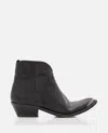 Golden Goose Young Ankle Boots In Leather With Cowboy-style Decoration In Black