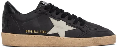 Golden Goose Ball Star Leather Sneakers In Black/white