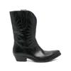 Golden Goose Wish Star Pointed Toe Western Boot In Black