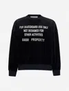 Golden Goose Black Chenille Embroidered Lettering Sweatshirt