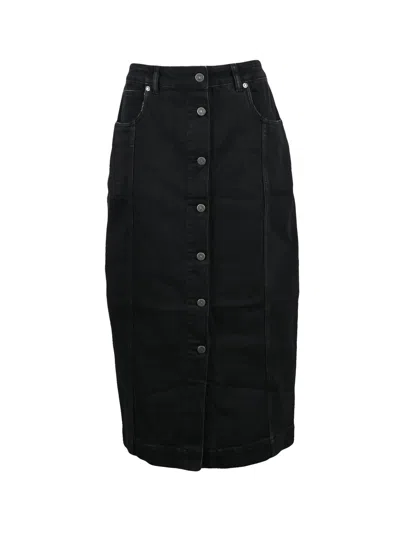 Golden Goose Black Christine Demin Polyester Cotton Skirt In Blue