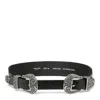 Golden Goose Black Cow Leather Belts In Brown