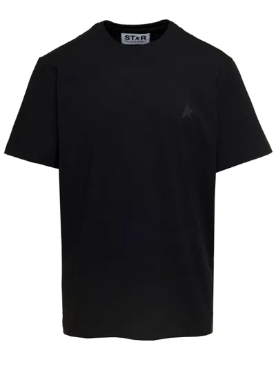Golden Goose Men Black Crewneck T-shirt With Star Detail On The Front In Cotton Man