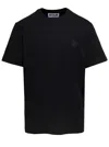 Golden Goose Men Black Crewneck T-shirt With Star Detail On The Front In Cotton Man