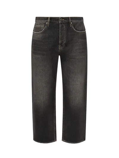 Golden Goose Black Cropped Jeans With Logo