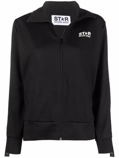 GOLDEN GOOSE BLACK DENISE STAR COLLECTION ZIPPED SWEATSHIRT