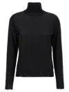 Golden Goose 'dilara' Sheer Turtleneck Knit Sweater In Black